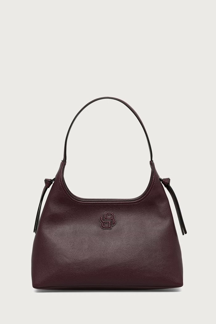 BOSS Torebka hobo damska z imitacji skóry Anett Zip Hobo bordowy 50573208