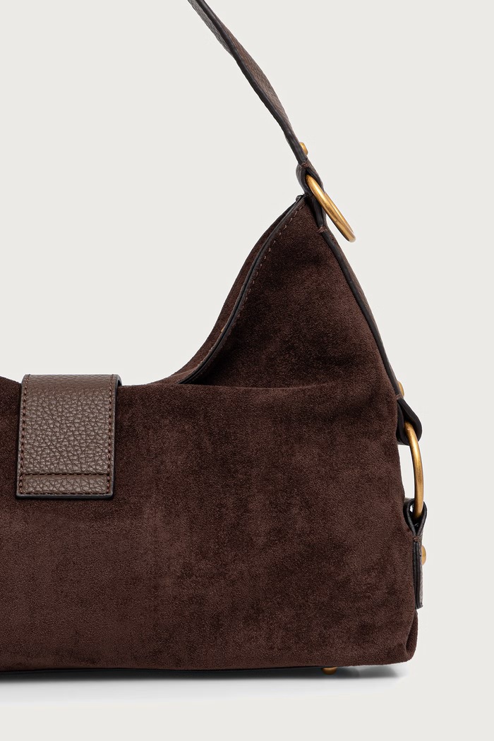 Akcesoria Guess Torebka hobo damska z imitacji zamszu CAMDEN HWSG93.08180 brązowy