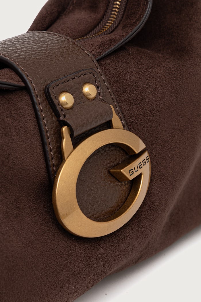 Torebka hobo damska z imitacji zamszu CAMDEN Guess HWSG93.08180 brązowy