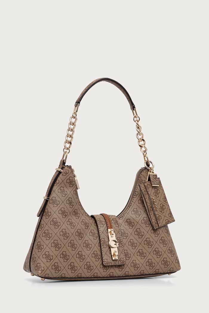 Guess Torebka hobo damska z imitacji skóry YVONNE HWSG23.78010 beżowy AW26