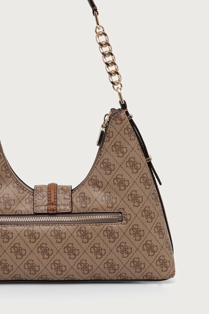 Akcesoria Guess Torebka hobo damska z imitacji skóry YVONNE HWSG23.78010 beżowy