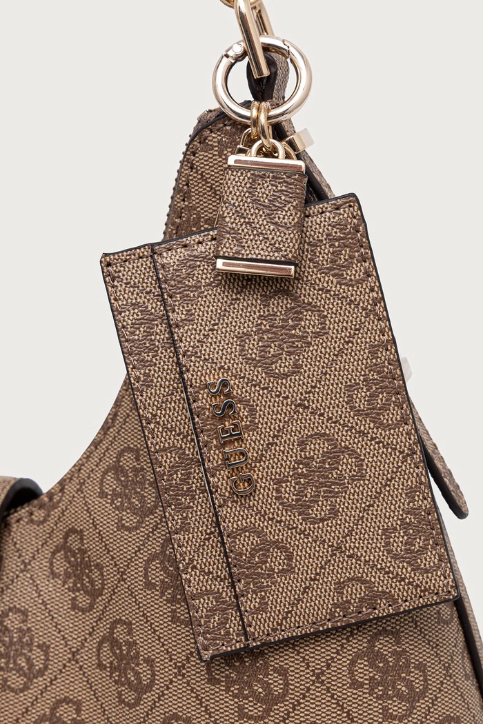Torebka hobo damska z imitacji skóry YVONNE Guess HWSG23.78010 beżowy