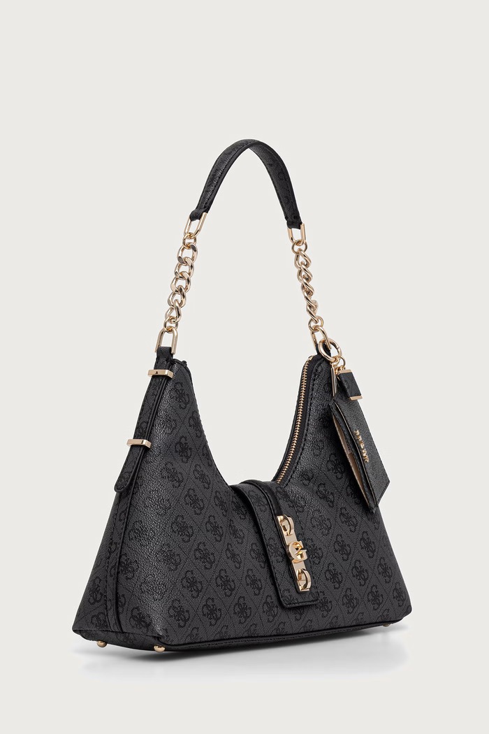 Guess Torebka hobo damska z imitacji skóry YVONNE HWSG23.78010 szary AW26