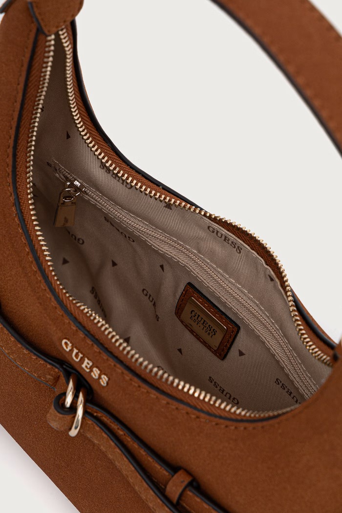 Torebka hobo damska z imitacji zamszu TAYLOR Guess brązowy HWSG23.25770