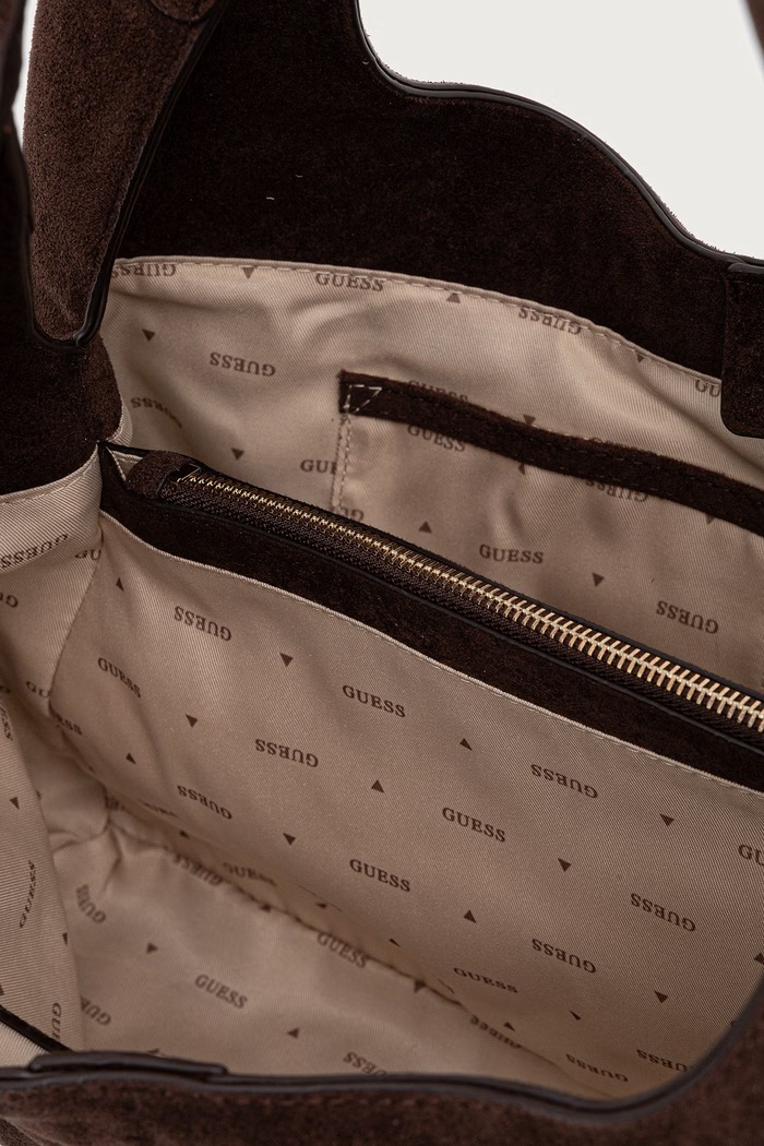 Guess torebka tote damska z imitacji zamszu SUNSET HWSG23.14020 brązowy
