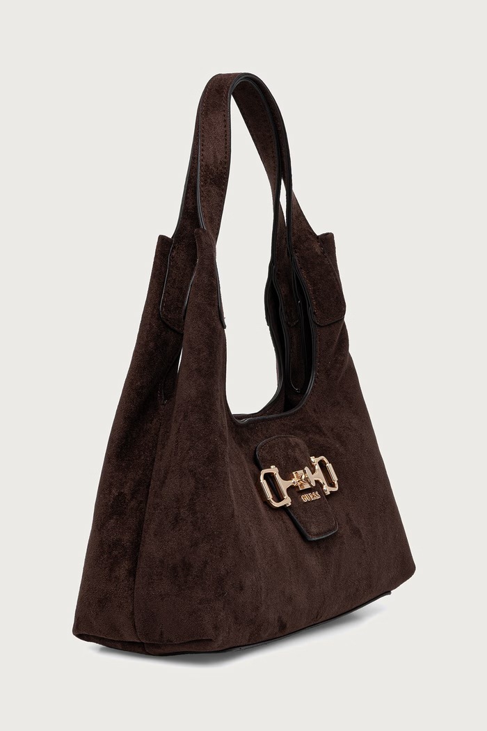 Guess torebka damska z imitacji zamszu SUNSET HWSG23.14010 brązowy AW26