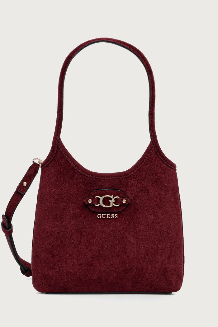 Guess torebka crossbody damska z imitacji zamszu SAMANTHA bordowy HWSG23.13750