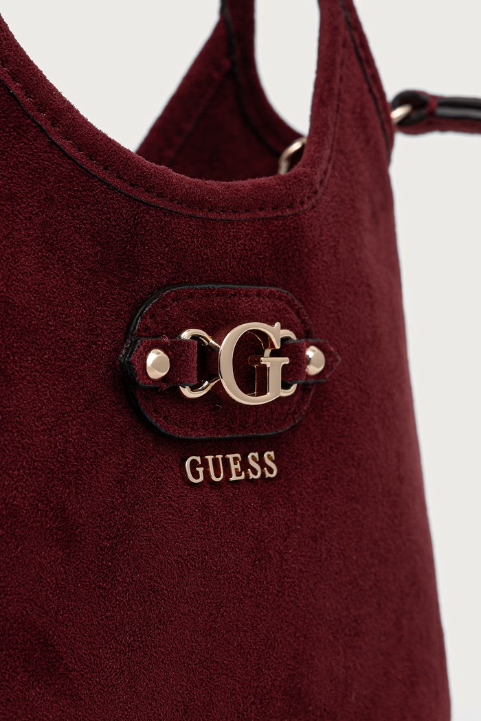 Guess torebka crossbody damska z imitacji zamszu SAMANTHA bordowy HWSG23.13750