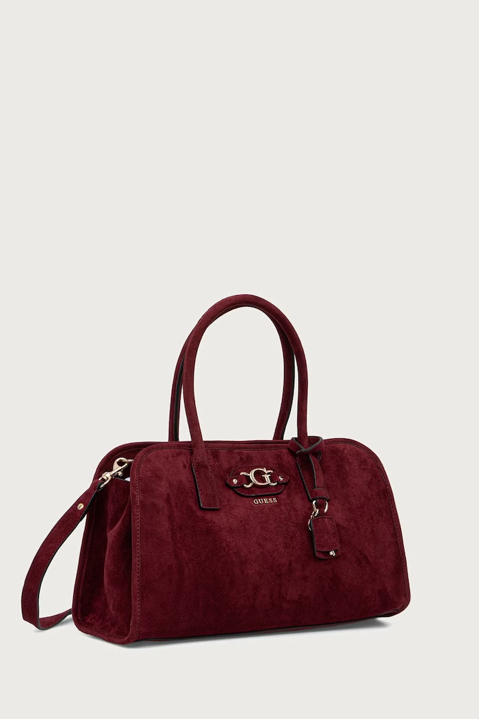 Guess taška dámská z imitace semiše SAMANTHA HWSG23.13060 burgundské AW26