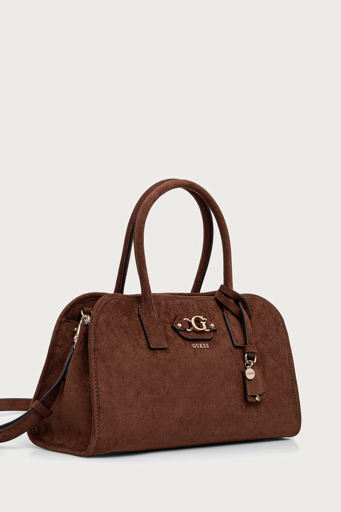 Guess torebka damska z imitacji zamszu SAMANTHA HWSG23.13060 brązowy AW26