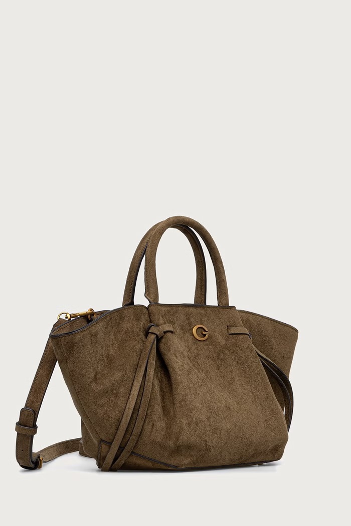 Guess Torebka tote damska z imitacji zamszu ALLEGRA HWSG22.37060 zielony AW26