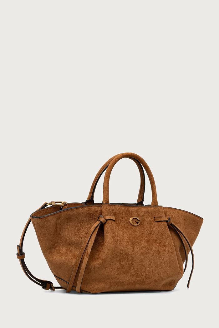 Guess Torebka tote damska z imitacji zamszu ALLEGRA HWSG22.37060 brązowy AW26