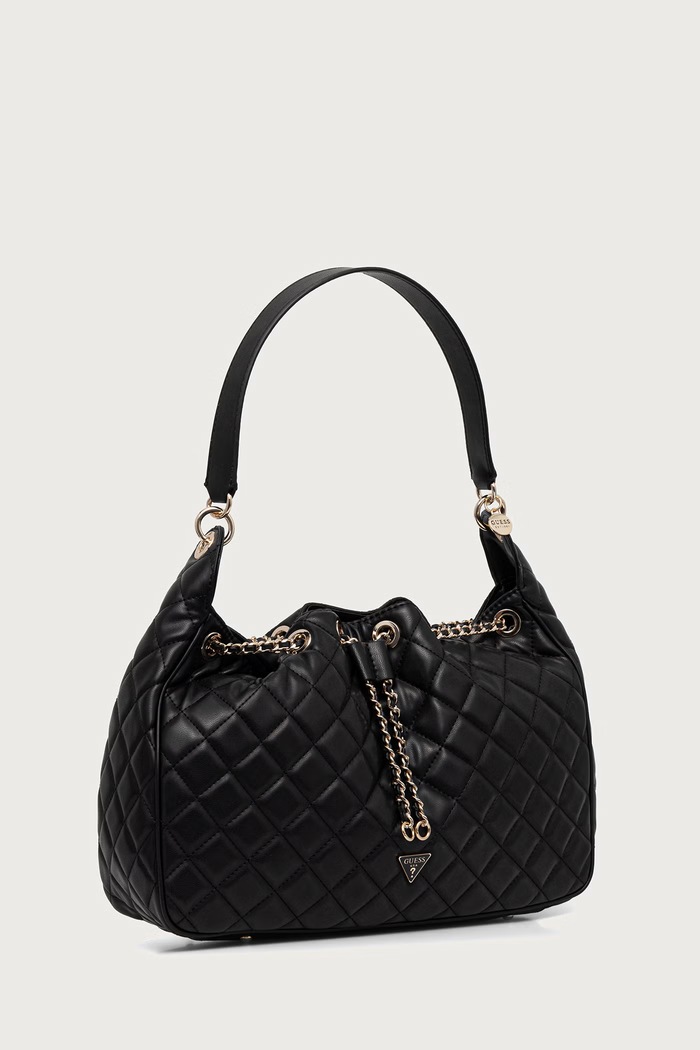Guess Torebka worek damska z imitacji skóry JULIET HWQG24.56010 czarny AW26
