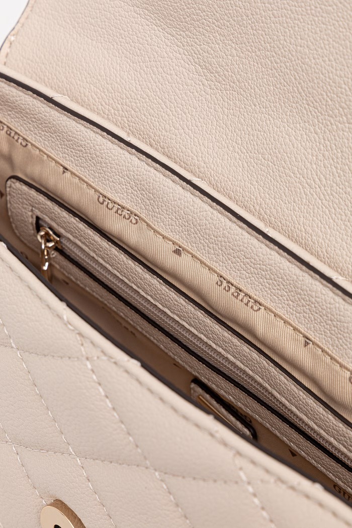 Guess torebka crossbody damska z imitacji skóry FRANCES HWQG22.41190 beżowy
