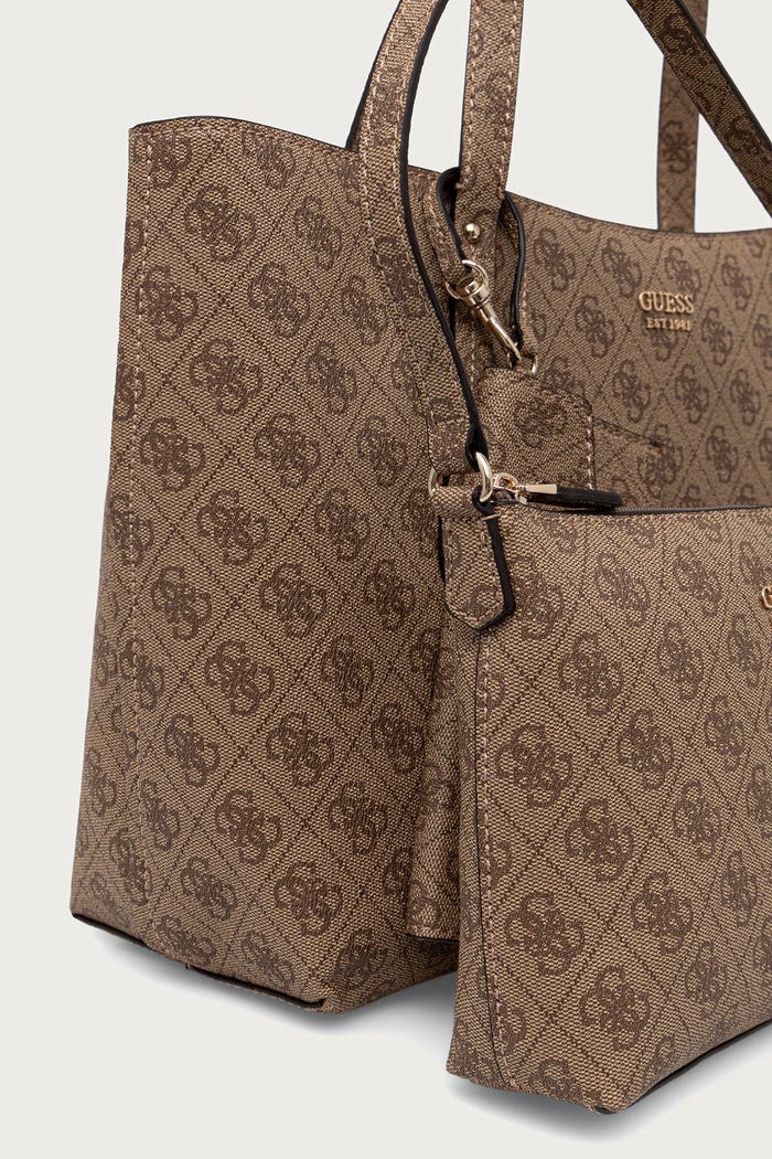 Guess torebka shopper damska z imitacji skóry BRENTON beżowy HWLG96.48240