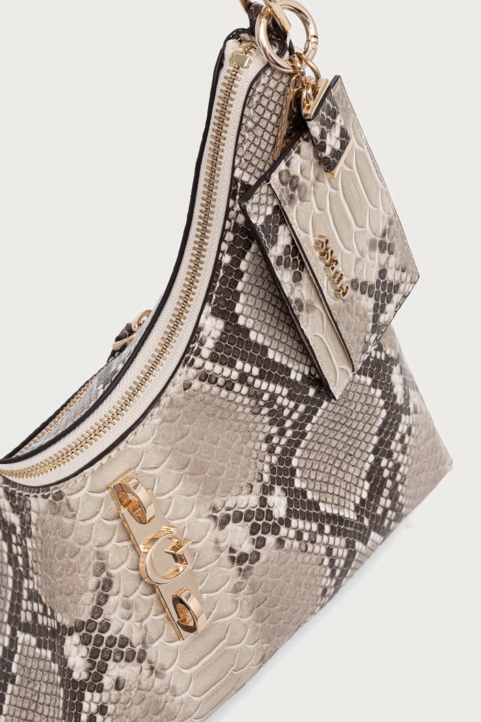 Torebka hobo damska z imitacji skóry YVONNE Guess HWKG23.29010 beżowy