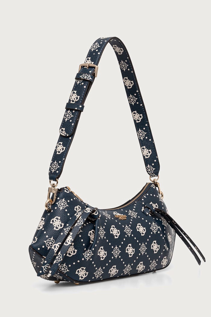 Guess torebka bagietka damska z imitacji skóry ALLEGRA HWGP24.89180 niebieski AW26
