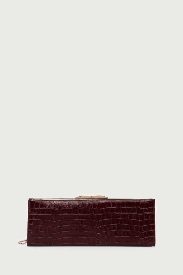 Guess Клъч дамски от кожа x LEONIE HANNE бордо HWLECO.P6426
