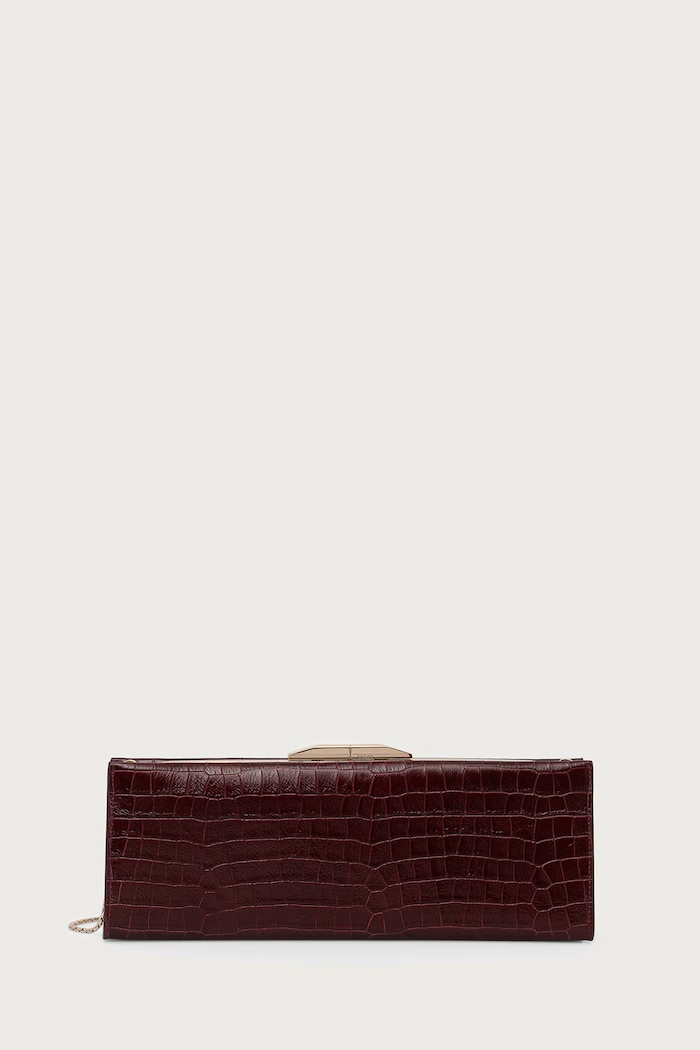 Guess Клъч дамски от кожа x LEONIE HANNE бордо HWLECO.P6426