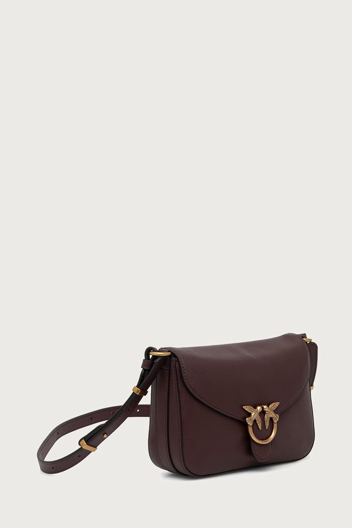 Pinko Torebka crossbody damska skórzana 107656.A3LW bordowy AW26