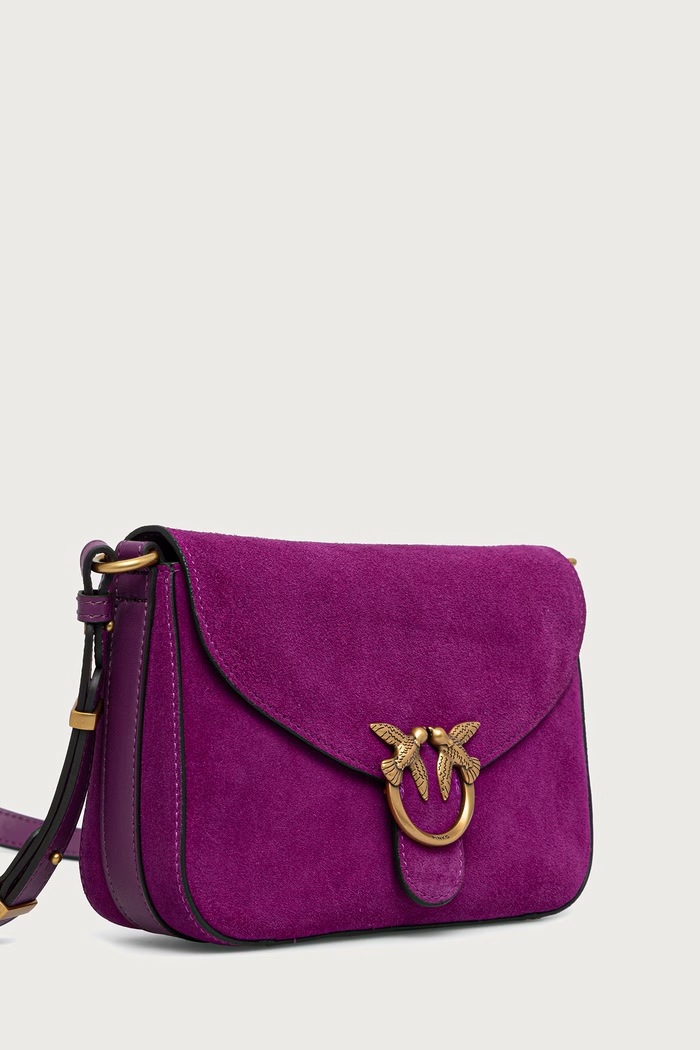 Pinko Torebka crossbody damska zamszowa 107656.A0F6 różowy AW26