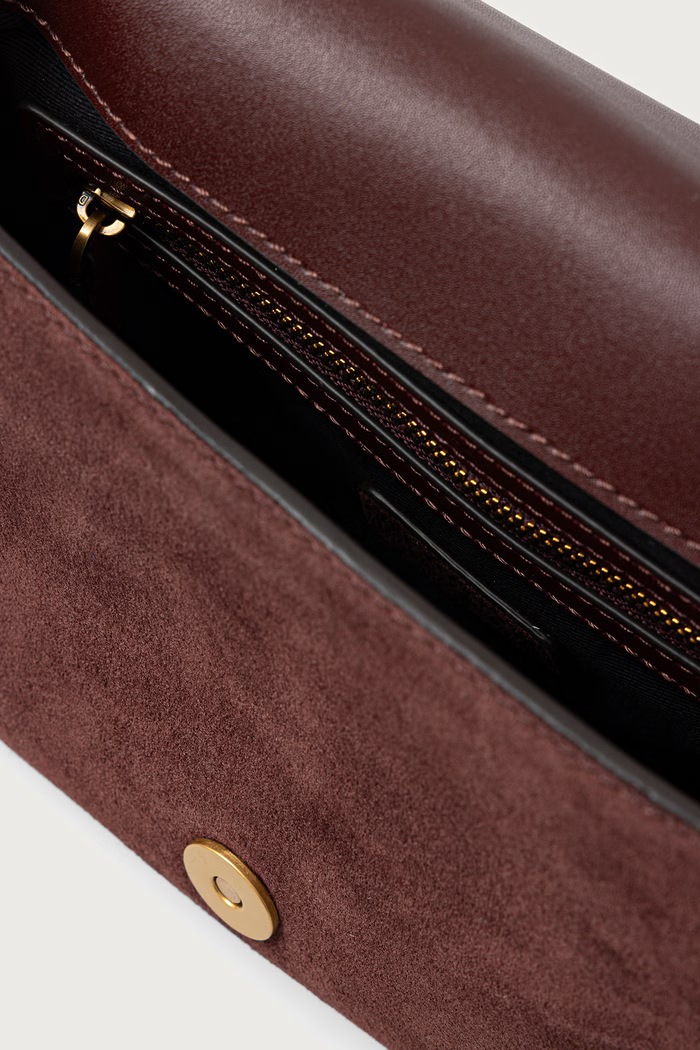 Torebka crossbody damska zamszowa Pinko bordowy 107656.A0F6