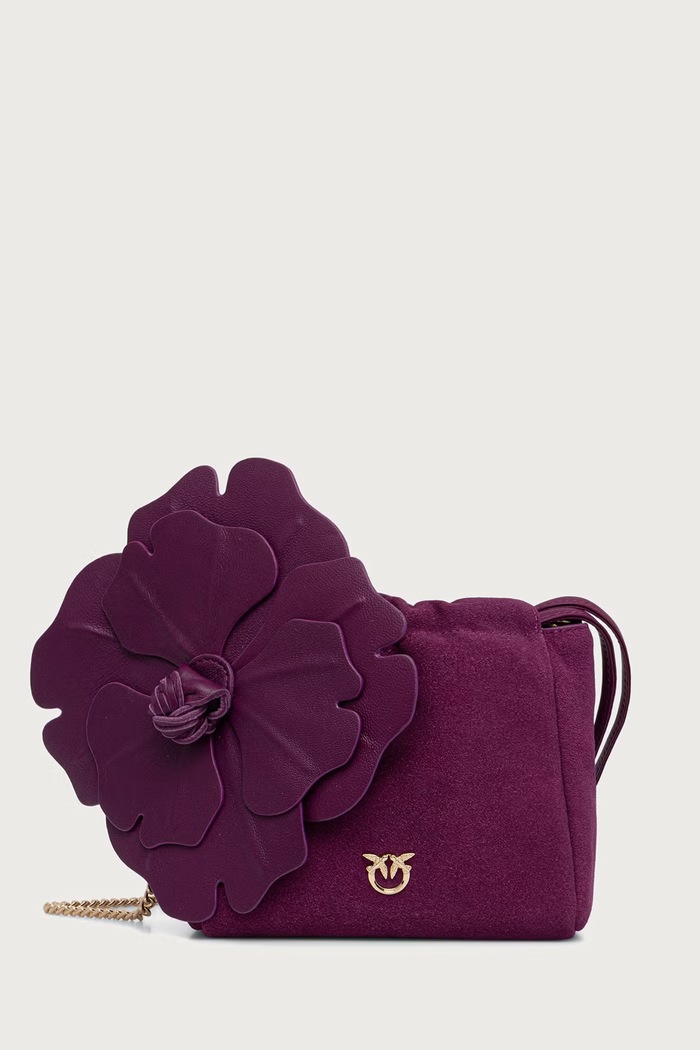 Pinko Torebka worek damska zamszowa fioletowy 107678.A3M6