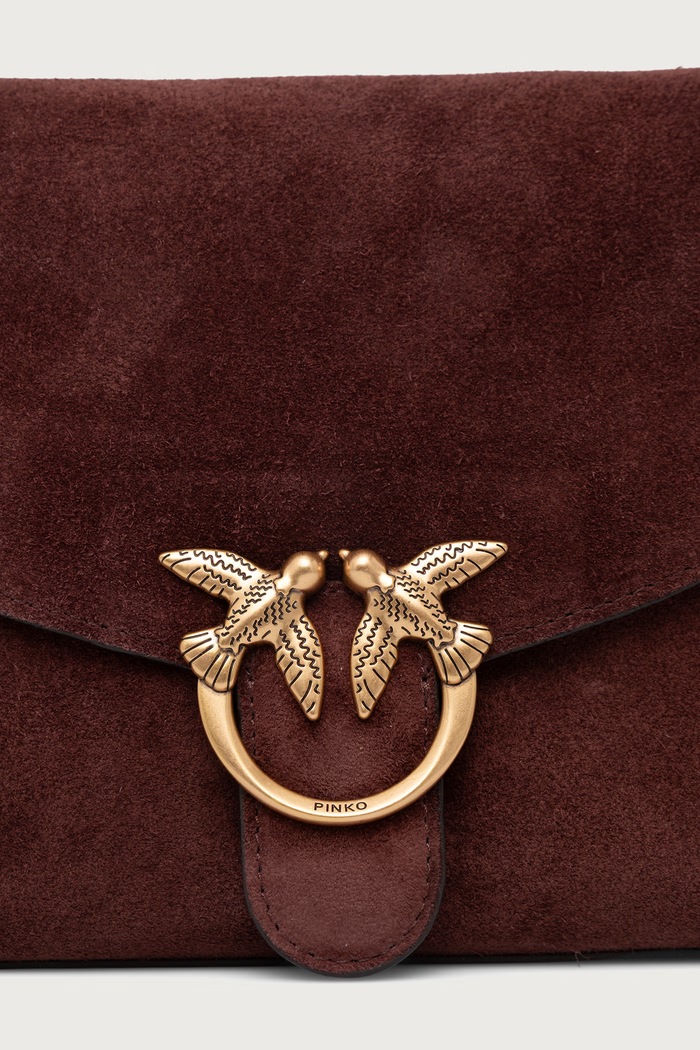 Torebka crossbody damska zamszowa Pinko 107655.A0F6 bordowy