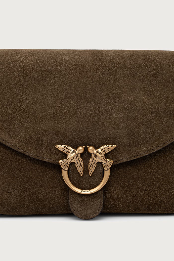 Torebka crossbody damska zamszowa Pinko 107655.A0F6 zielony
