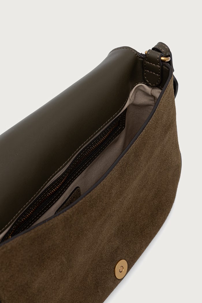 Torebka crossbody damska zamszowa Pinko zielony 107655.A0F6