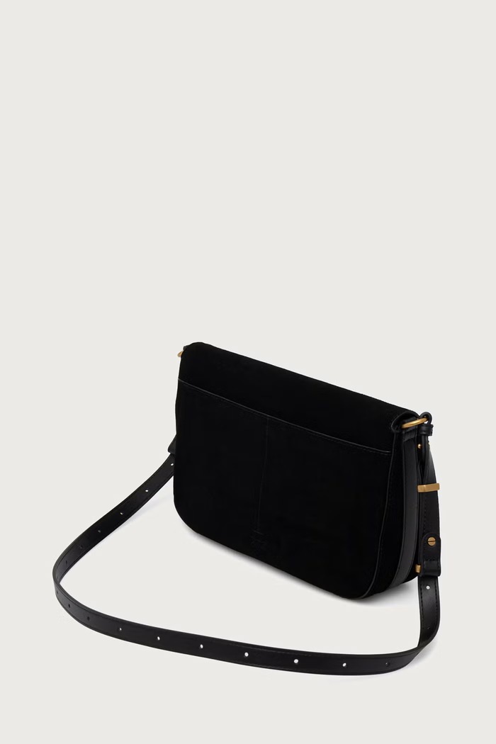 Akcesoria Pinko Torebka crossbody damska zamszowa 107655.A0F6 czarny