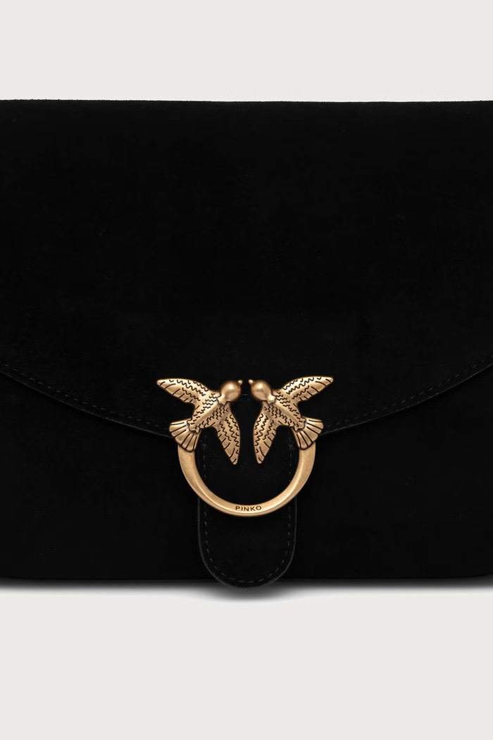 Torebka crossbody damska zamszowa Pinko 107655.A0F6 czarny