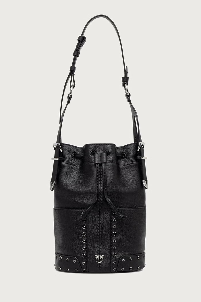 Pinko Torebka worek damska skórzana czarny 107652.A3LQ