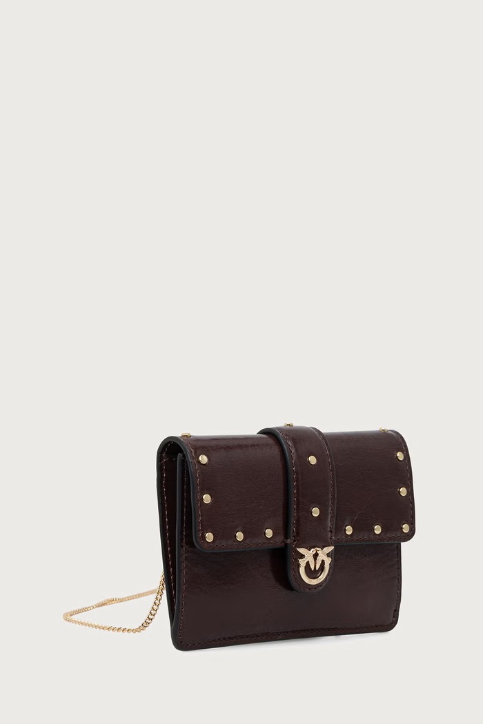 Pinko Puzdro na karty dámske kožené 107637.A3LP burgundské AW26