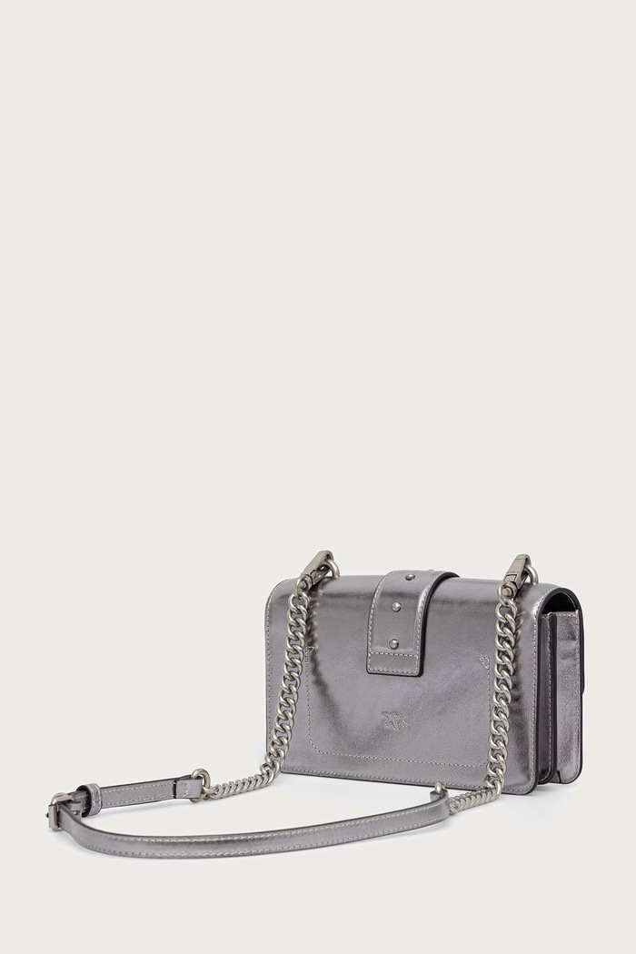 Akcesoria Pinko Torebka crossbody damska skórzana 105856.A3PX srebrny