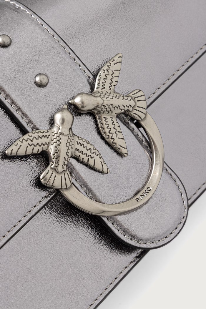 Torebka crossbody damska skórzana Pinko 105856.A3PX srebrny