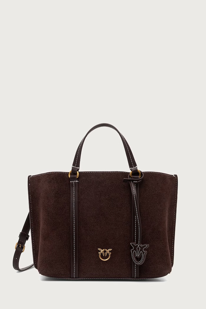 Pinko Torebka crossbody damska skórzana brązowy 102833.A3NP
