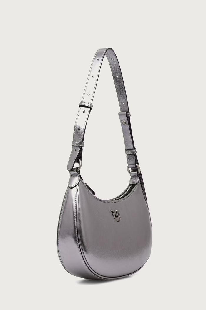 Pinko Crossbody torba za žene od kože 102790.A3PX srebrna AW26