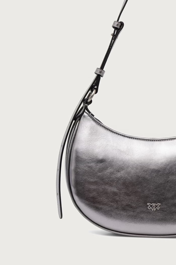 Dodaci Pinko Crossbody torba za žene od kože 102790.A3PX srebrna