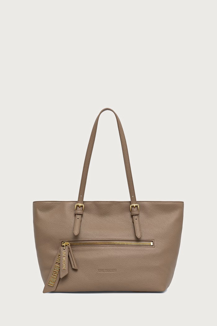 Love Moschino Torebka shopper damska z imitacji skóry beżowy JC4228PP0PKG0105