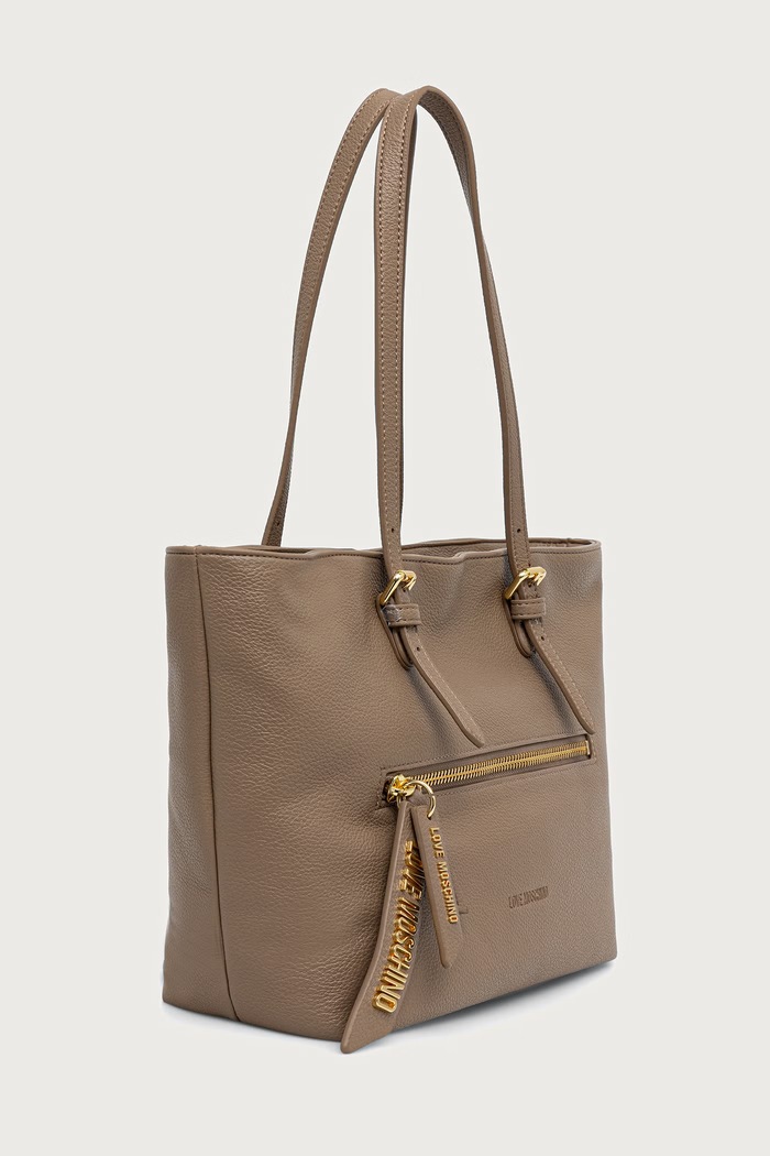 Love Moschino Torebka shopper damska z imitacji skóry JC4228PP0PKG0105 beżowy AW26
