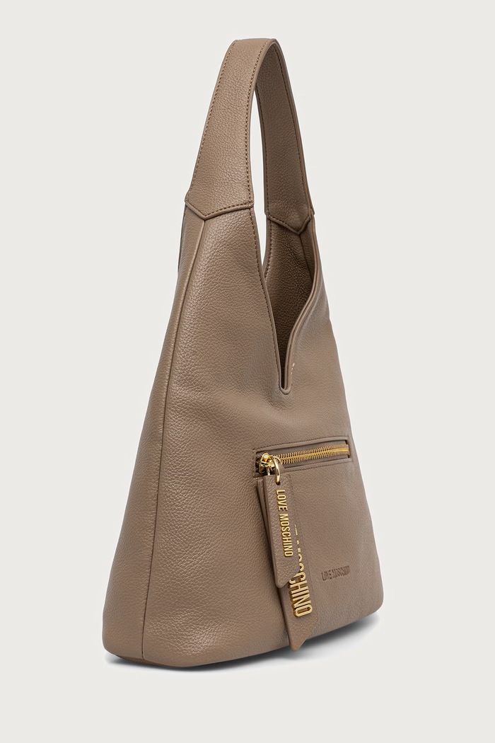 Love Moschino Torebka hobo damska z imitacji skóry JC4223PP0PKG0105 beżowy AW26