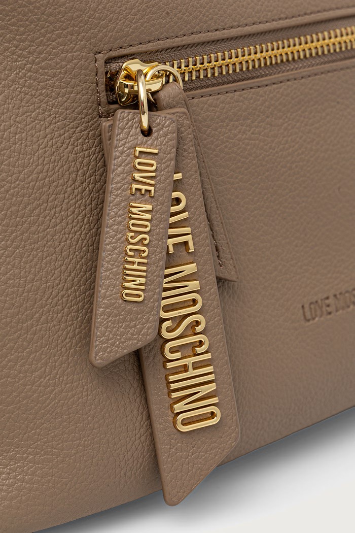 Torebka hobo damska z imitacji skóry Love Moschino JC4223PP0PKG0105 beżowy