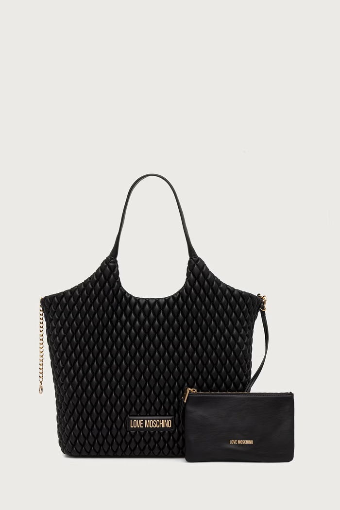 Love Moschino Torebka shopper damska z imitacji skóry czarny JC4292PP0PK1200A