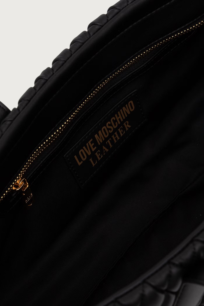 Torebka bagietka damska z imitacji skóry Love Moschino czarny JC4291PP0PK1200A