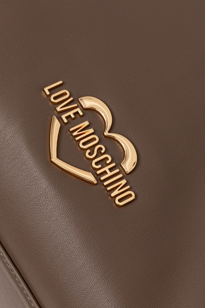 Torebka shopper damska z imitacji skóry Love Moschino JC4284PP0PK1020A brązowy