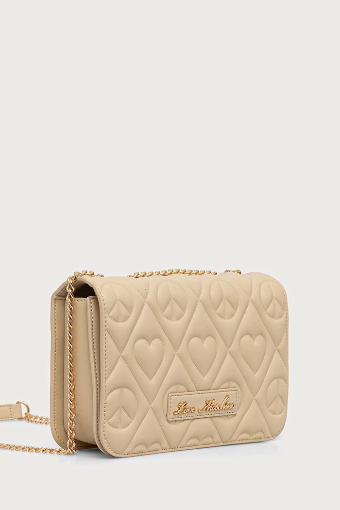 Love Moschino Torebka crossbody damska z imitacji skóry JC4262PP0PKQ0129 beżowy AW26