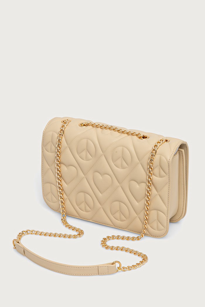 Akcesoria Love Moschino Torebka crossbody damska z imitacji skóry JC4262PP0PKQ0129 beżowy