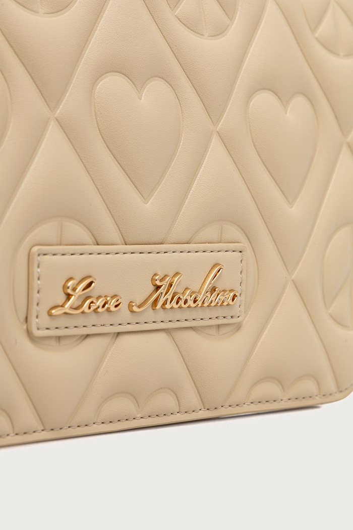Torebka crossbody damska z imitacji skóry Love Moschino JC4262PP0PKQ0129 beżowy
