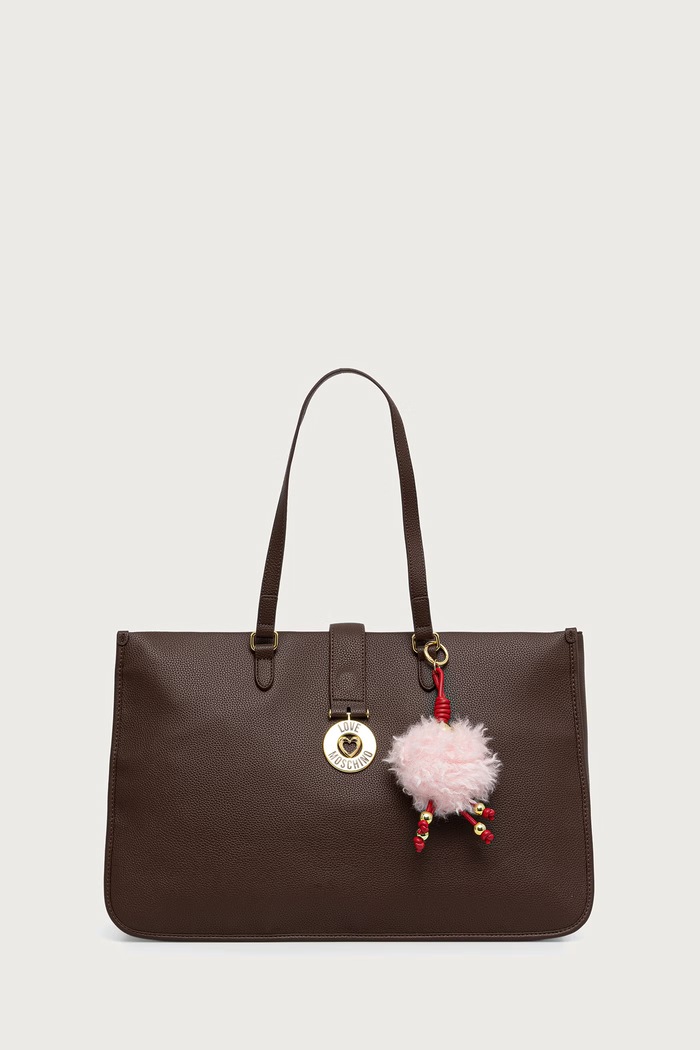 Love Moschino Torebka shopper damska z imitacji skóry brązowy JC4239PP0PKI0313